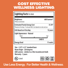 Load image into Gallery viewer, NorbSMILE A19 Sunlike Full Spectrum Bulb (11W)