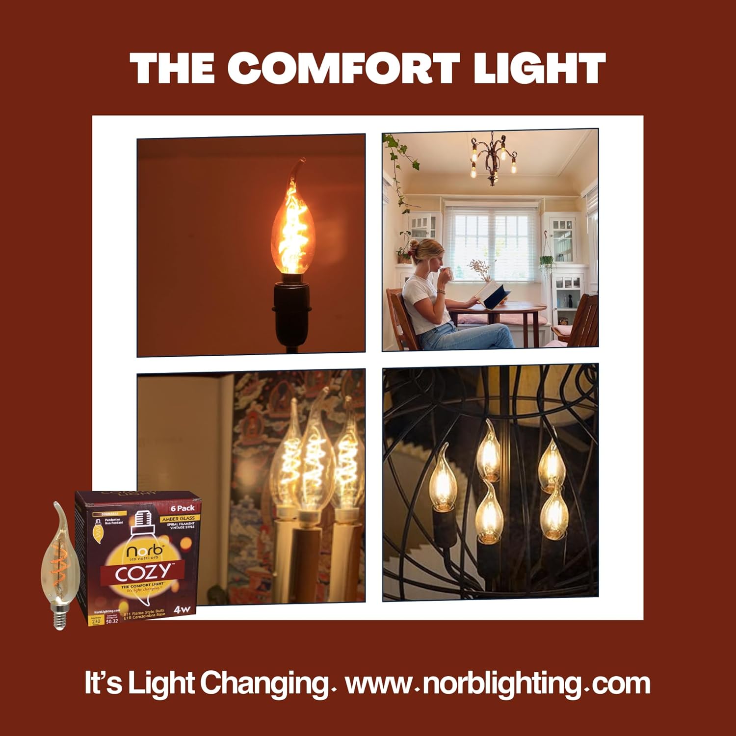 Cozy Candelabra Flame - 6-Pack