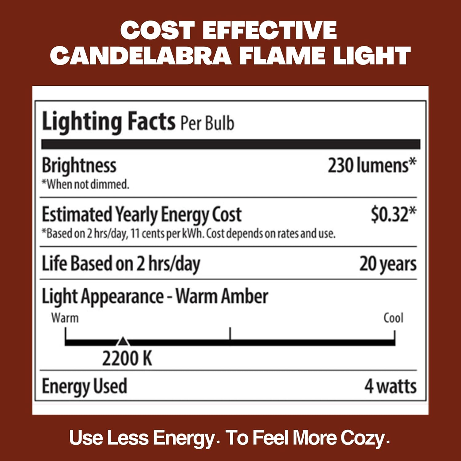 Cozy Candelabra Flame - 6-Pack