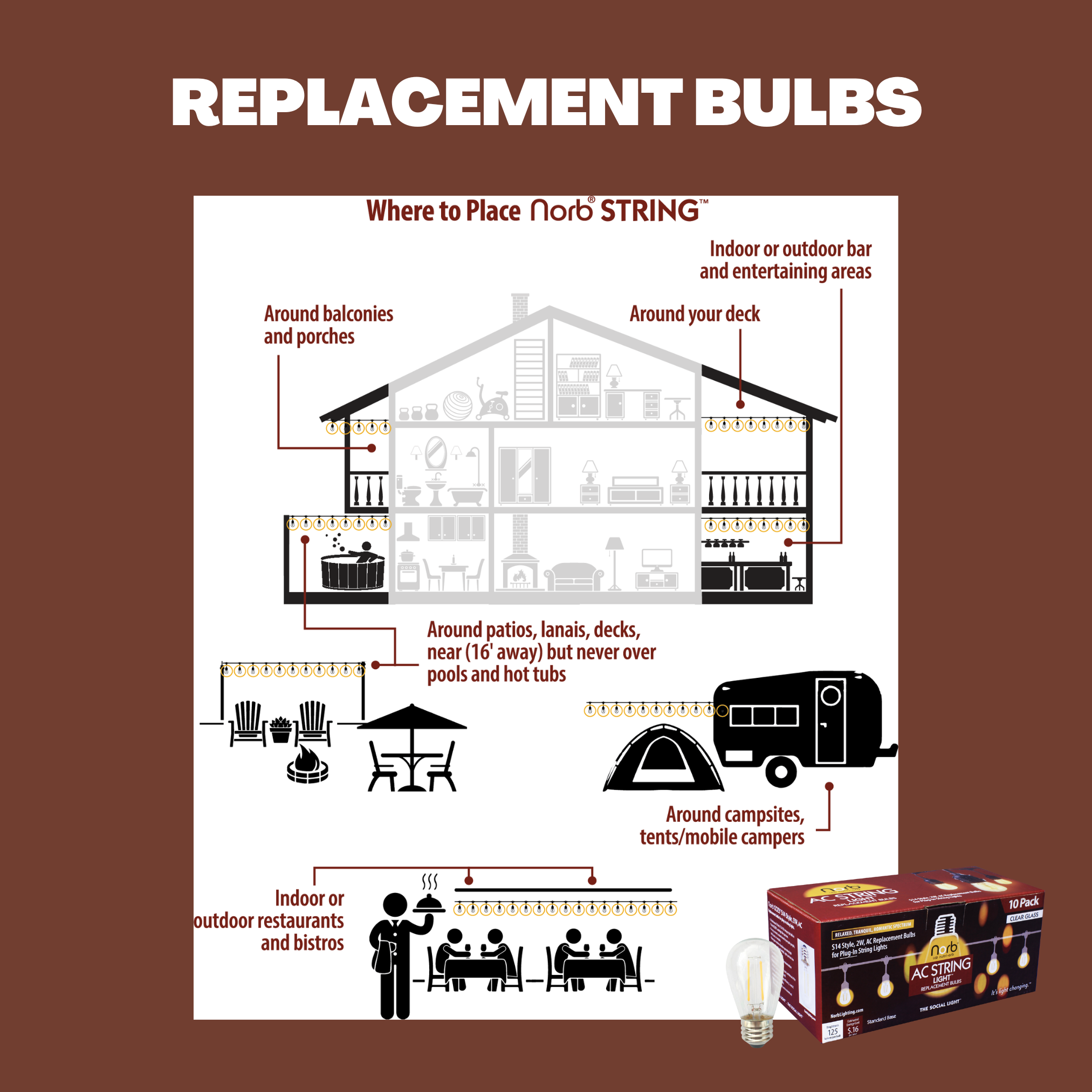 String Replacement Bulbs - 10-Pack