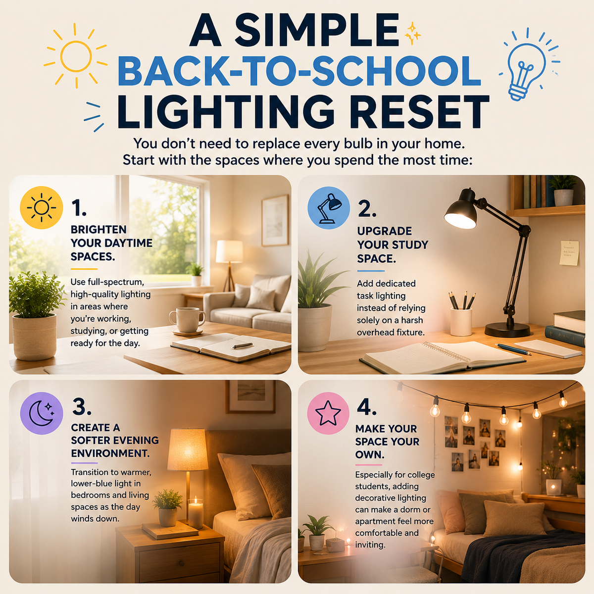 back to school wellness lighting