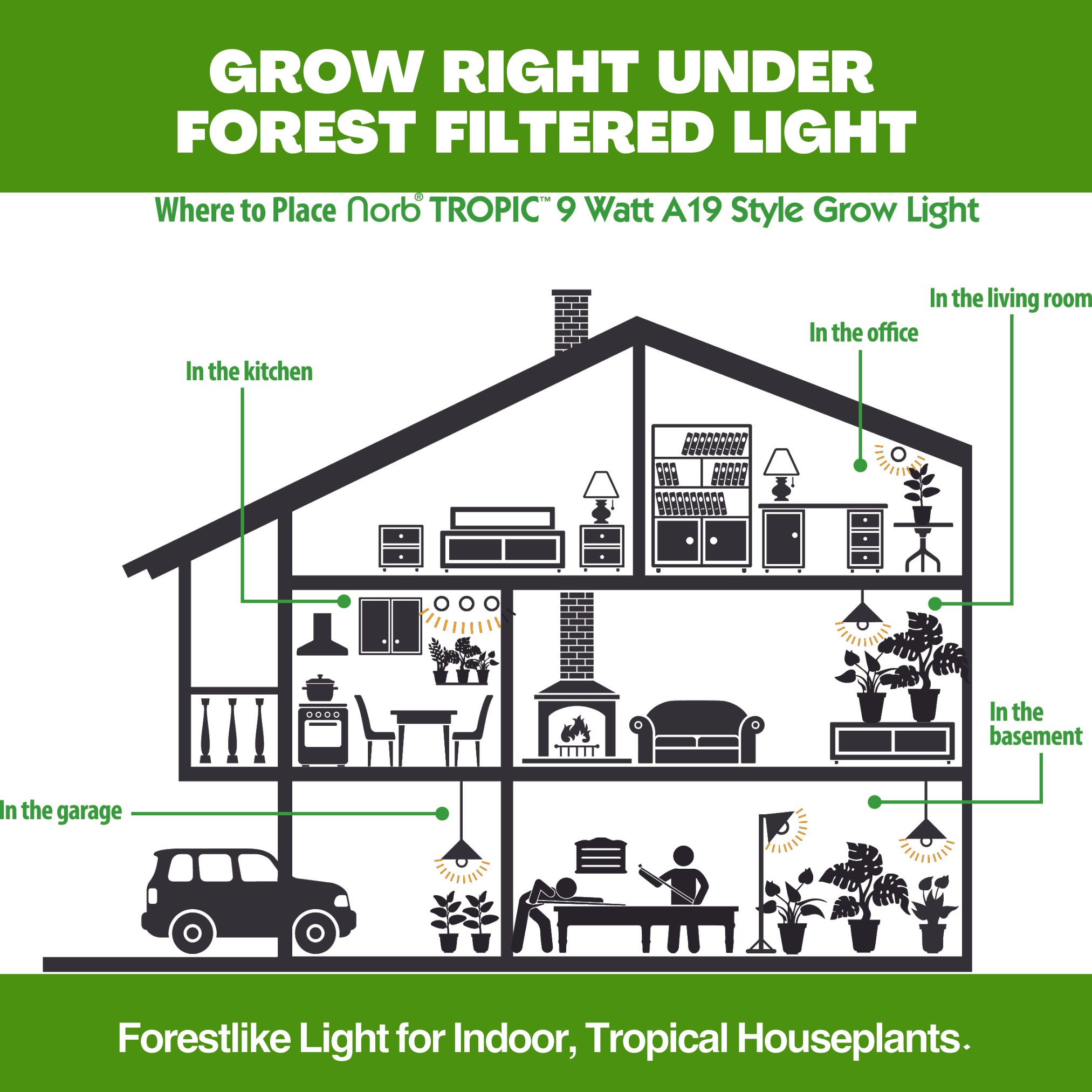 Tropical Soft Green Grow Light - Small Scale