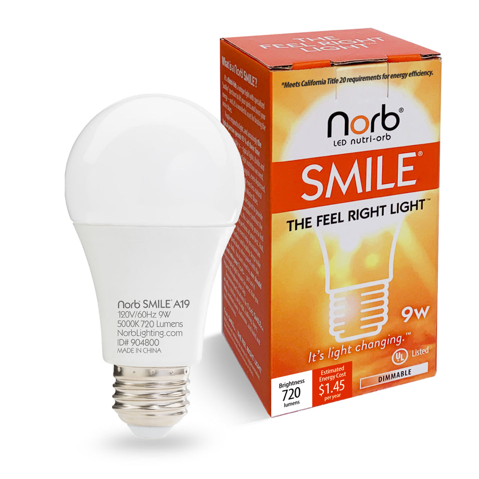 NorbSMILE A19 Sunlike Daylight Bulb (9W)
